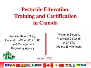 Pesticide Education, Training and Certification in Canada