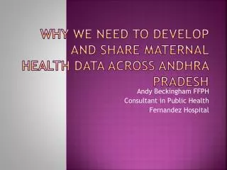 Why we need to develop and share maternal health data across Andhra Pradesh