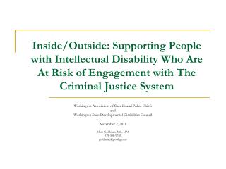 Inside/Outside: Supporting People with Intellectual Disability Who Are At Risk of Engagement with The Criminal Justice S