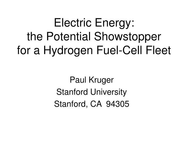 electric energy the potential showstopper for a hydrogen fuel cell fleet
