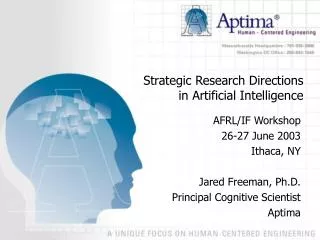 Strategic Research Directions in Artificial Intelligence