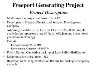Freeport Generating Project Project Description