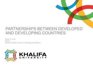 PARTNERSHIPS BETWEEN DEVELOPED AND DEVELOPING COUNTRIES