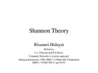 Shannon Theory