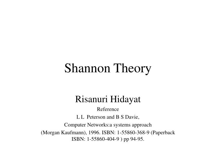 shannon theory