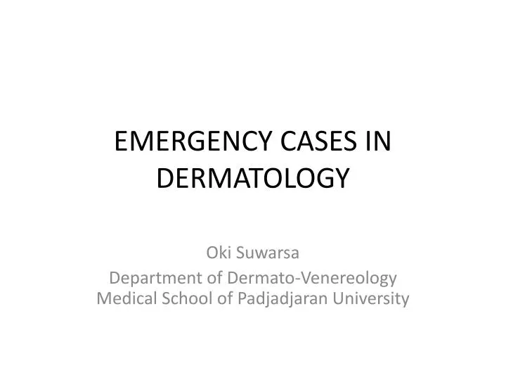 emergency cases in dermatology