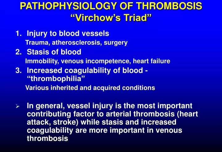 pathophysiology of thrombosis virchow s triad