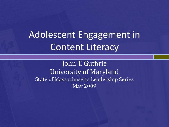 adolescent engagement in content literacy