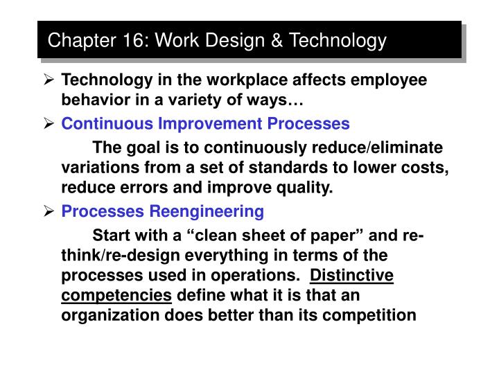 chapter 16 work design technology