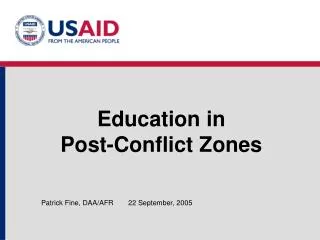 Education in Post-Conflict Zones