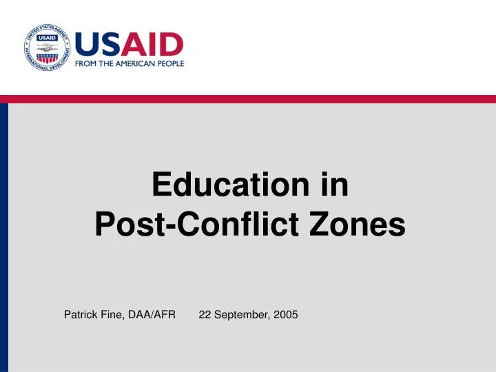 education in post conflict zones