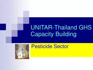 UNITAR-Thailand GHS Capacity Building
