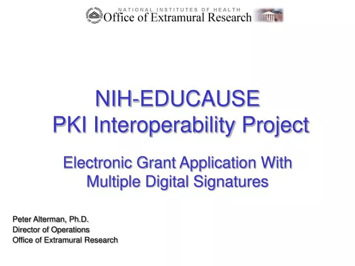 nih educause pki interoperability project