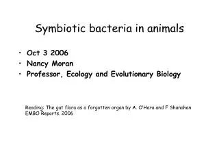 Symbiotic bacteria in animals