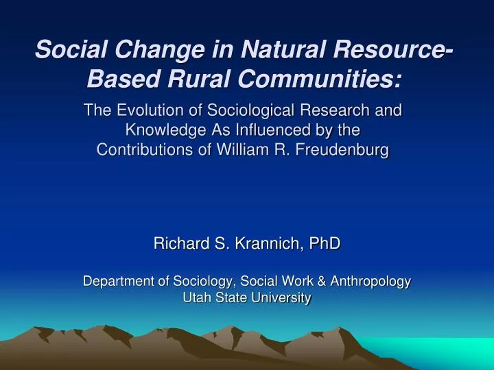 richard s krannich phd department of sociology social work anthropology utah state university