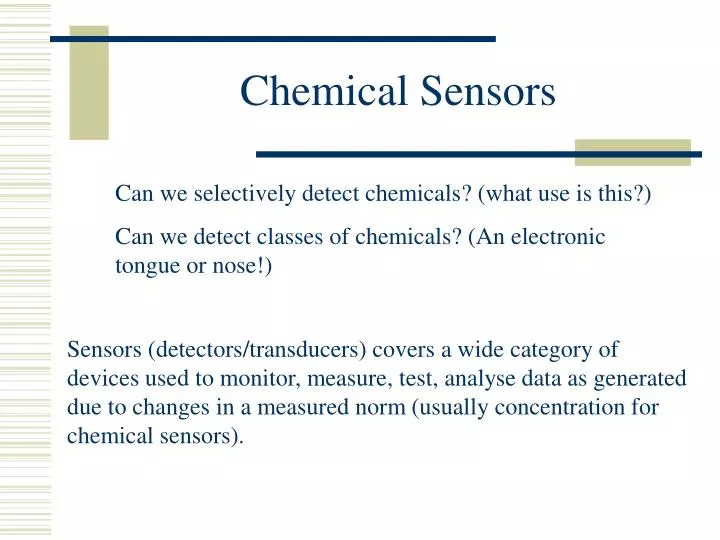chemical sensors