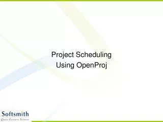 Project Scheduling Using OpenProj