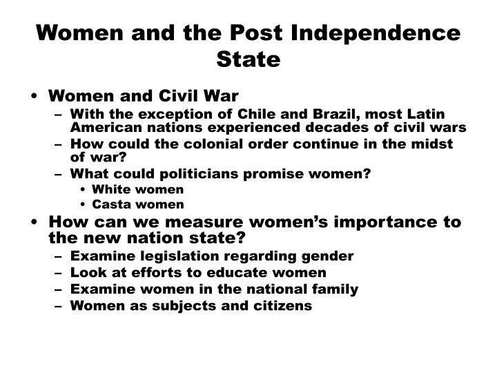 women and the post independence state