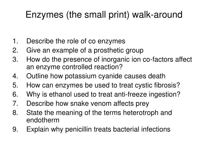 enzymes the small print walk around