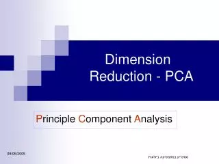 Dimension Reduction - PCA