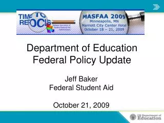 Department of Education Federal Policy Update