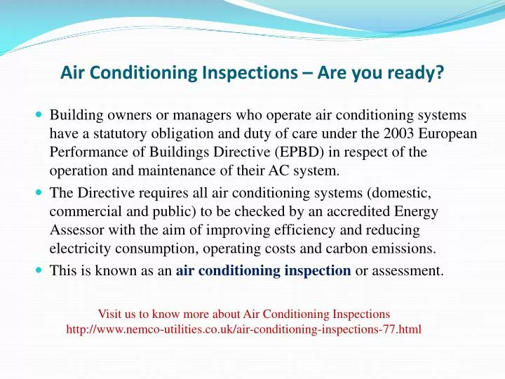 air conditioning inspections are you ready