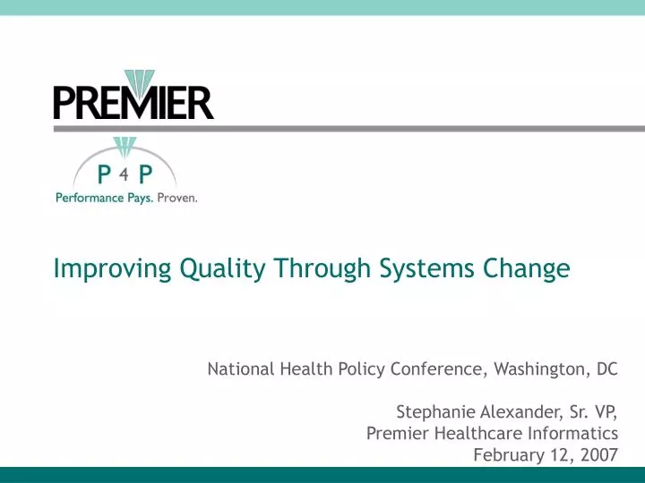 improving quality through systems change