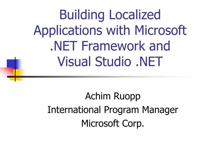 building localized applications with microsoft net framework and visual studio net