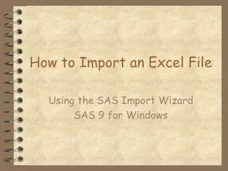 How to Import an Excel File