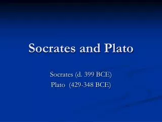 Socrates and Plato