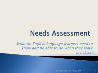 needs assessment