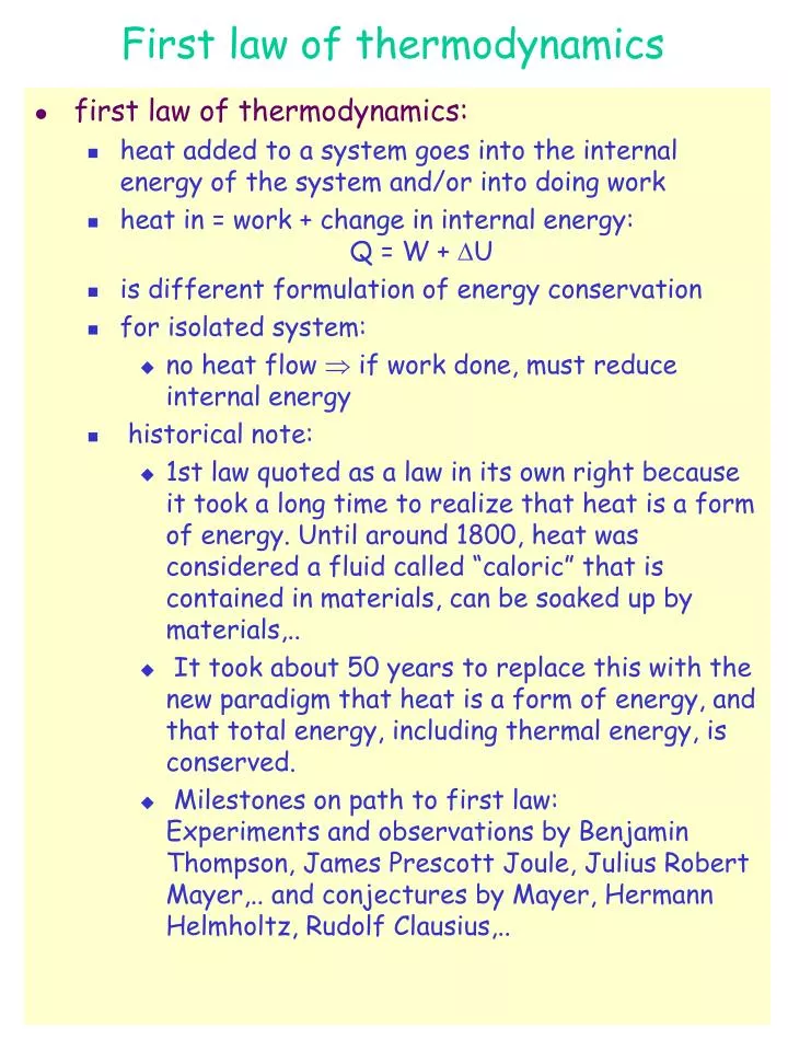 first law of thermodynamics