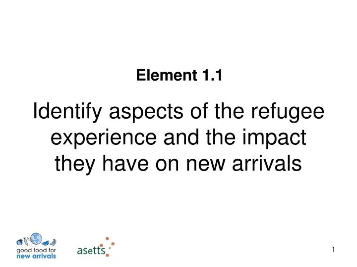 identify aspects of the refugee experience and the impact they have on new arrivals