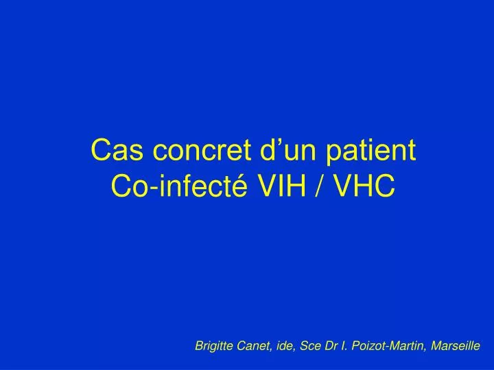 cas concret d un patient co infect vih vhc