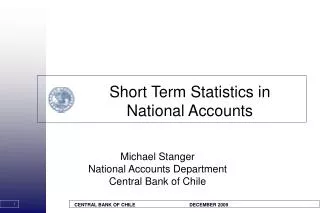 Short Term Statistics in National Accounts