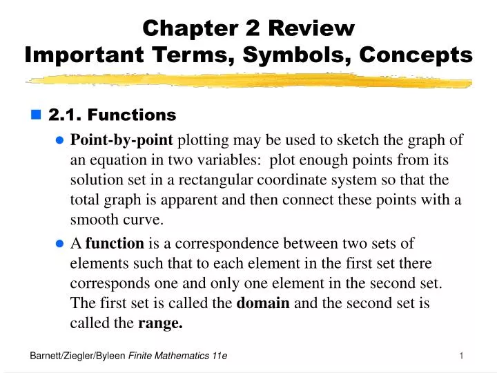 chapter 2 review important terms symbols concepts