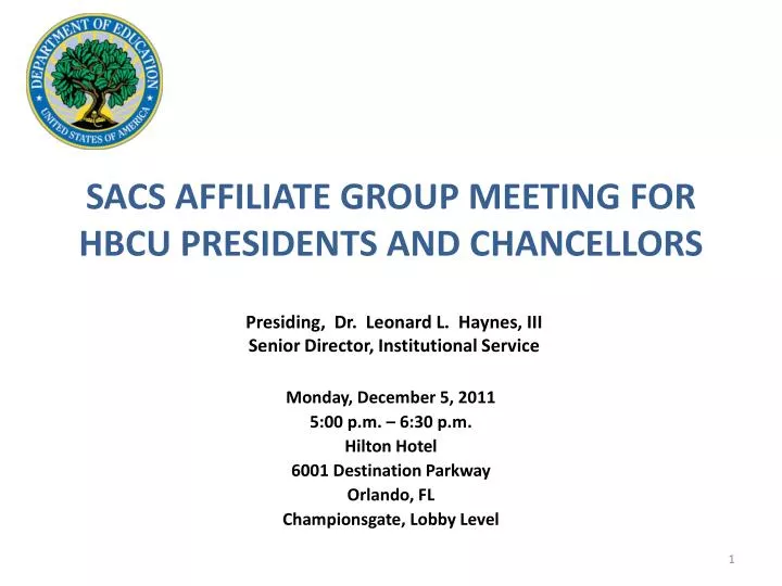 sacs affiliate group meeting for hbcu presidents and chancellors