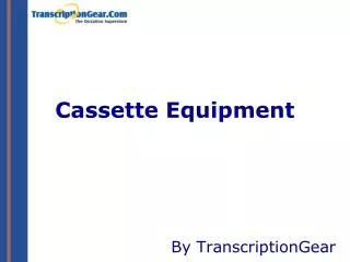cassette equipment