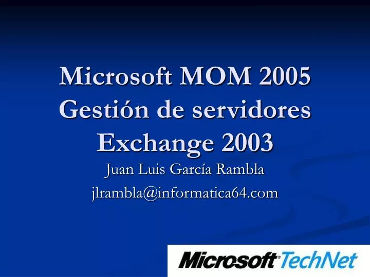microsoft mom 2005 gesti n de servidores exchange 2003