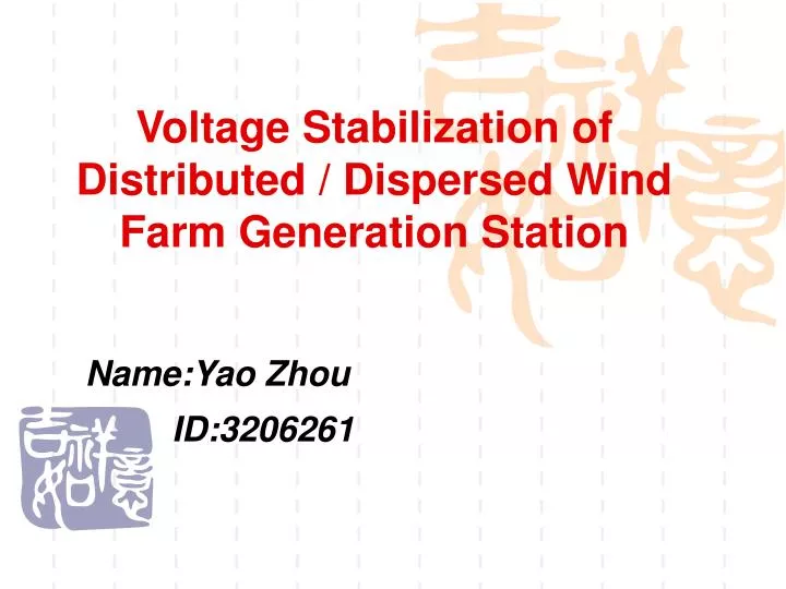 voltage stabilization of distributed dispersed wind farm generation station