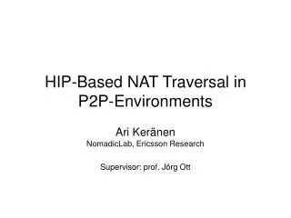 HIP-Based NAT Traversal in P2P-Environments