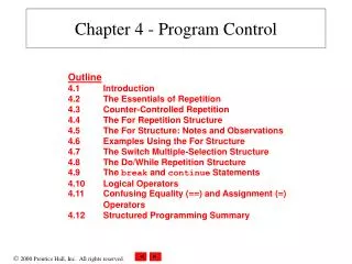 Chapter 4 - Program Control