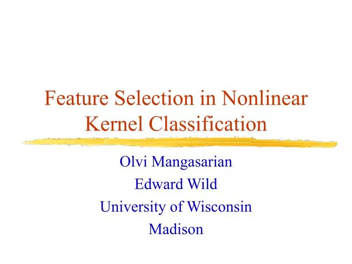feature selection in nonlinear kernel classification