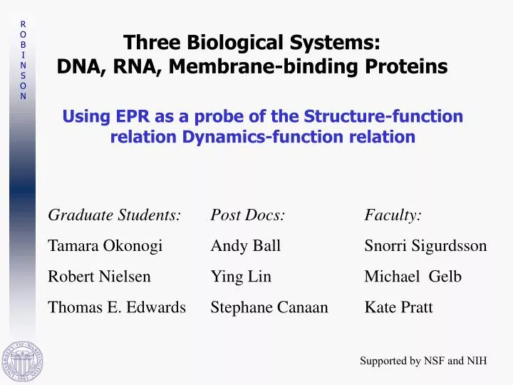 three biological systems dna rna membrane binding proteins
