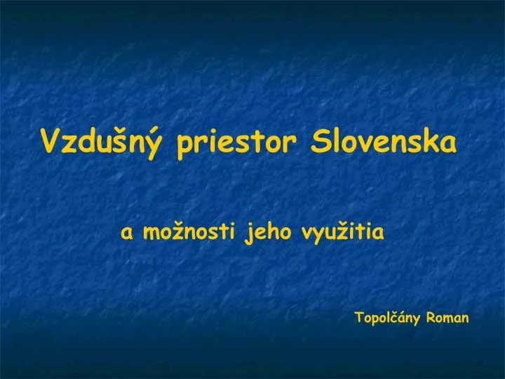 vzdu n priestor slovenska