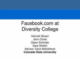 Facebook.com at Diversity College