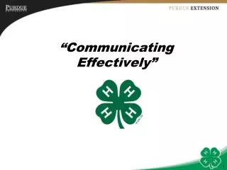 “Communicating Effectively”
