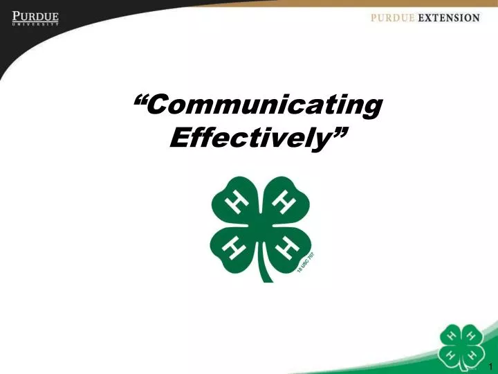 communicating effectively