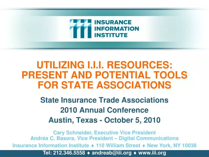utilizing i i i resources present and potential tools for state associations
