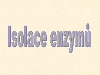 Isolace enzymů